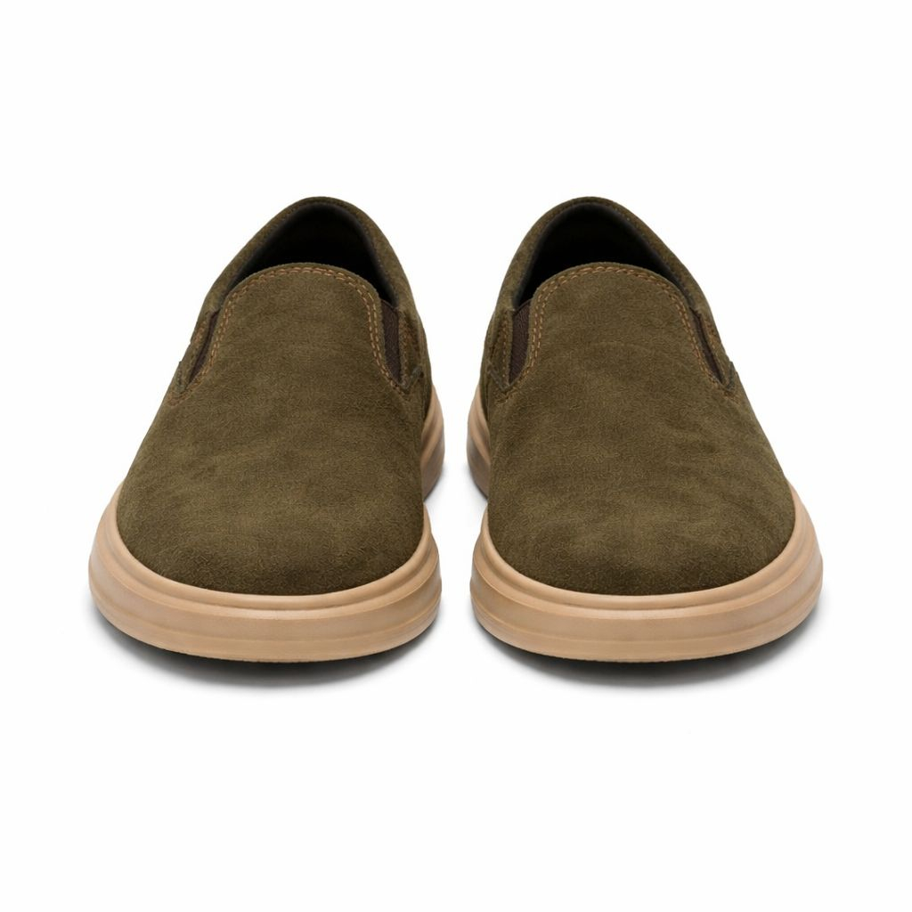 Olive Green Suede SlipOn Casual Shoes